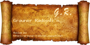 Grauner Radován névjegykártya